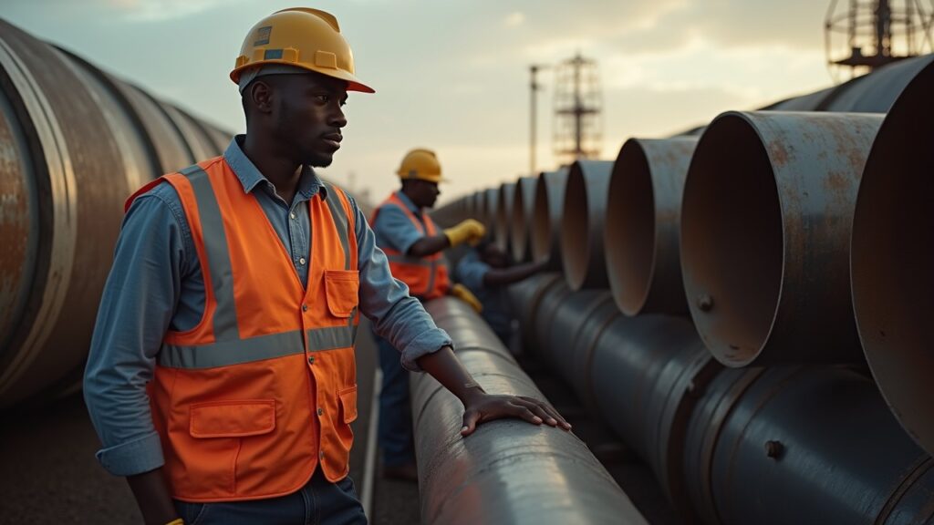 oil and gas services steel pipes - oil and gas equipment image